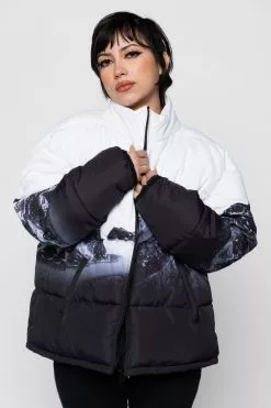 BROKEN PROMISES Glacier Cold Puffer Jacket (Black/White)