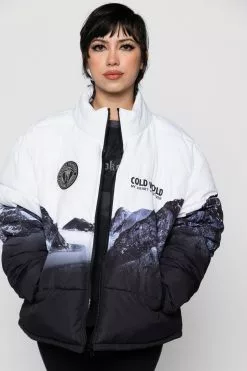 BROKEN PROMISES Glacier Cold Puffer Jacket (Black/White)