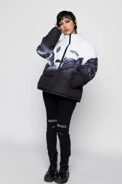BROKEN PROMISES Glacier Cold Puffer Jacket (Black/White)