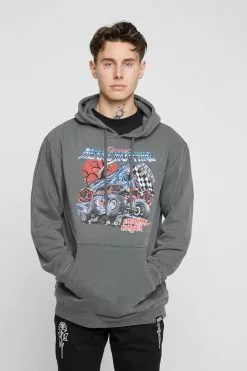 BROKEN PROMISES Not A Long Time Pigment Dye Hoodie