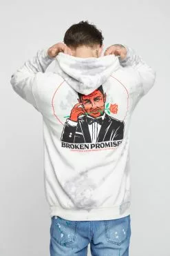 BROKEN PROMISES Hoodies Lucky Lucifer Tie Dye Hoodie Grey