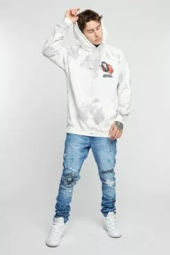 BROKEN PROMISES Hoodies Lucky Lucifer Tie Dye Hoodie Grey