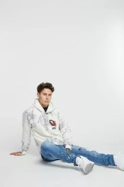 BROKEN PROMISES Hoodies Lucky Lucifer Tie Dye Hoodie Grey