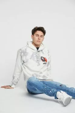 BROKEN PROMISES Hoodies Lucky Lucifer Tie Dye Hoodie Grey