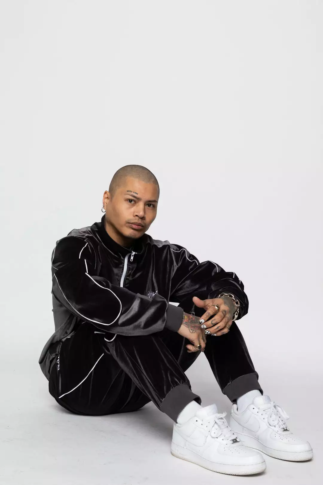 BROKEN PROMISES Sets Graveyard Velour Track Jacket - Charcoal