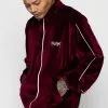 BROKEN PROMISES Sets Graveyard Velour Track Jacket - Maroon