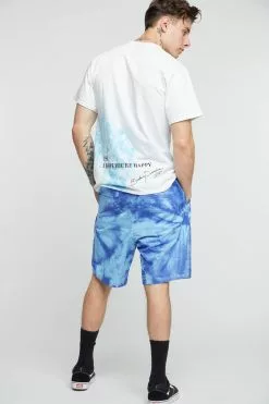 BROKEN PROMISES Bottoms Suspects Tie Dye Short Blue
