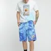 BROKEN PROMISES Bottoms Suspects Tie Dye Short Blue
