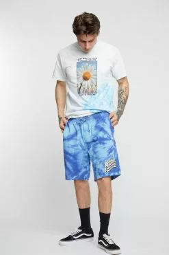 BROKEN PROMISES Bottoms Suspects Tie Dye Short Blue