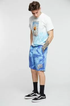 BROKEN PROMISES Bottoms Suspects Tie Dye Short Blue