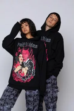 BROKEN PROMISES Hoodies Devils Kiss Hoodie Black