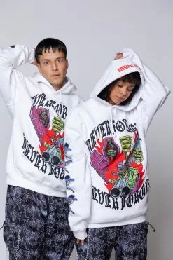 BROKEN PROMISES Get Even Hoodie White