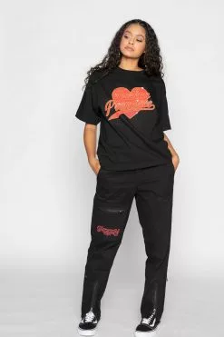 BROKEN PROMISES Biker Babe Tee Black Shirts