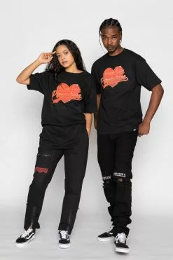 BROKEN PROMISES Biker Babe Tee Black Shirts