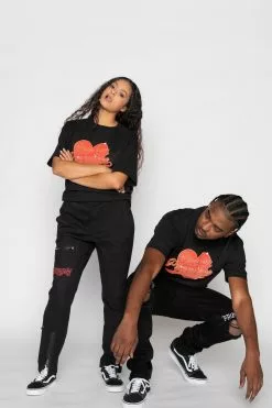 BROKEN PROMISES Biker Babe Tee Black Shirts