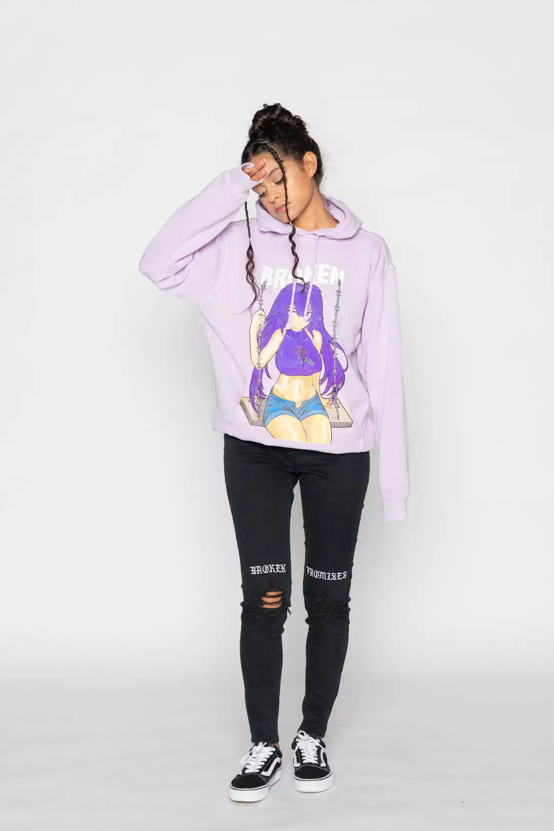 CASH Broken Anime Hoodie Hoodies