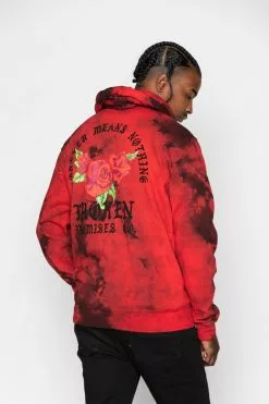 BROKEN PROMISES Hoodies Trio Red Tie Dye Hoodie