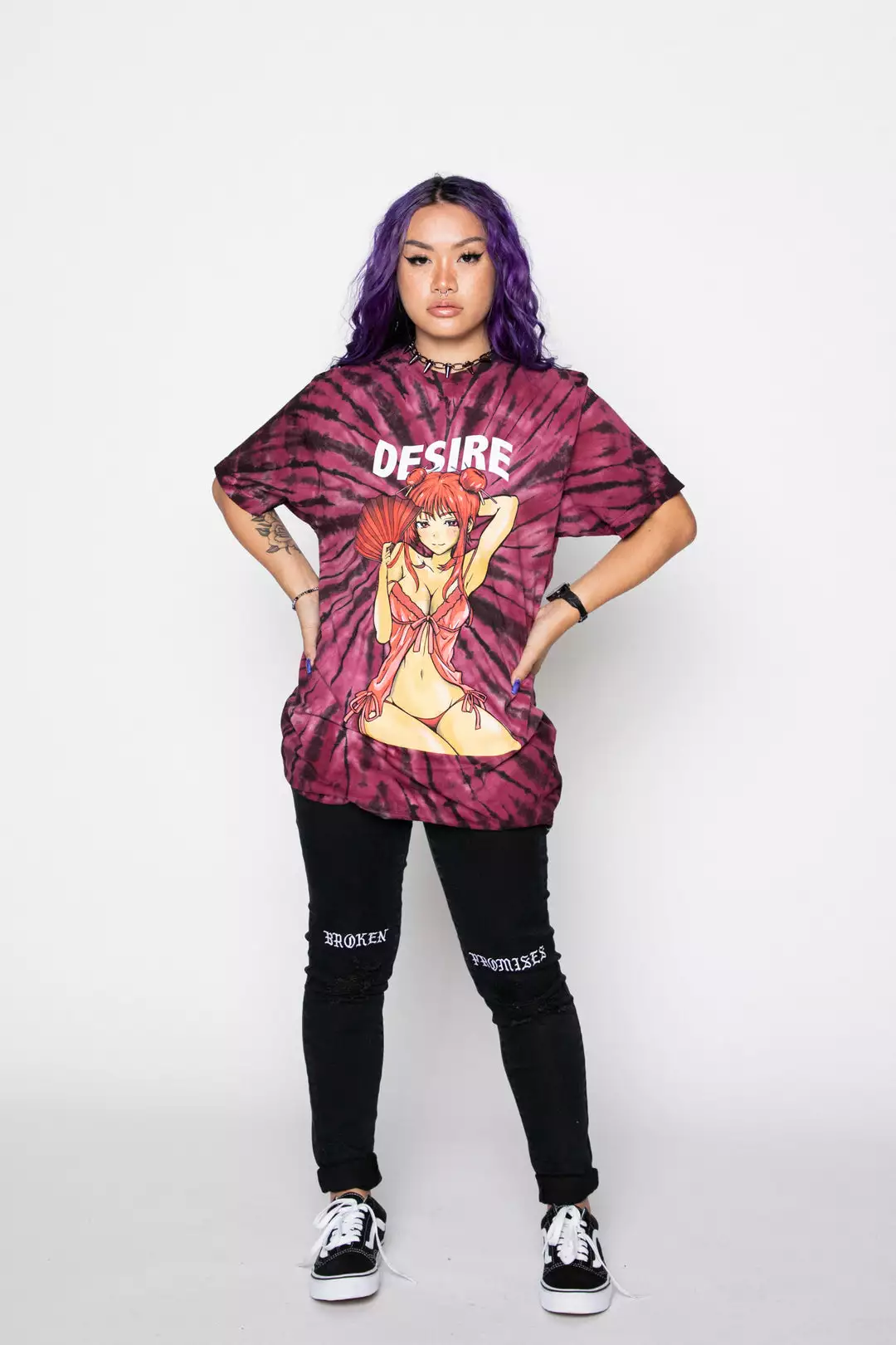 BROKEN PROMISES Shirts Desire Anime Tie Dye Tee