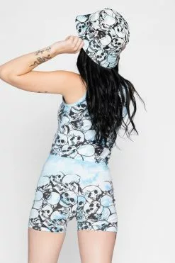 BROKEN PROMISES Catacombs Crop Tank Lt Blue Sets