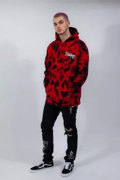 BROKEN PROMISES Hoodies Warned You Hood Tie Dye Red