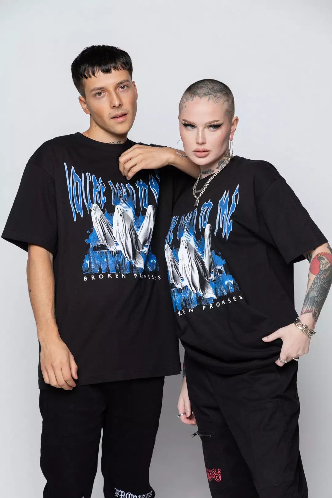 BROKEN PROMISES Ghosted Tee Black Shirts