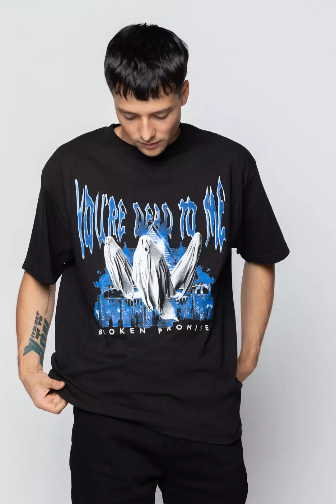 BROKEN PROMISES Ghosted Tee Black Shirts