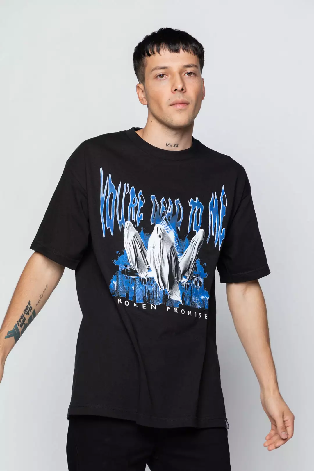 BROKEN PROMISES Ghosted Tee Black Shirts