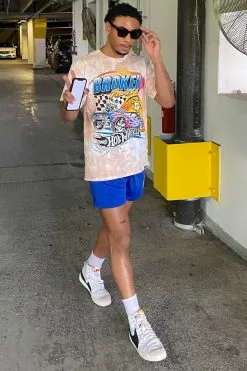 BROKEN PROMISES BP X Hot Wheels Heart Race Tie Dye Tee Sand