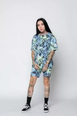 BROKEN PROMISES Catacombs Tee AOP Blue/Green Shirts