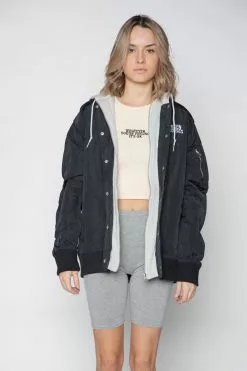 BROKEN PROMISES Wave Logo Layered Bomber Jacket