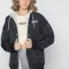 BROKEN PROMISES Wave Logo Layered Bomber Jacket