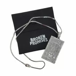BROKEN PROMISES Jewelry Money Logo Pendant Necklace