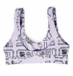 BROKEN PROMISES Swim No Brain Bikini Top Lavender