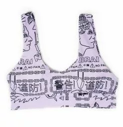 BROKEN PROMISES Swim No Brain Bikini Top Lavender