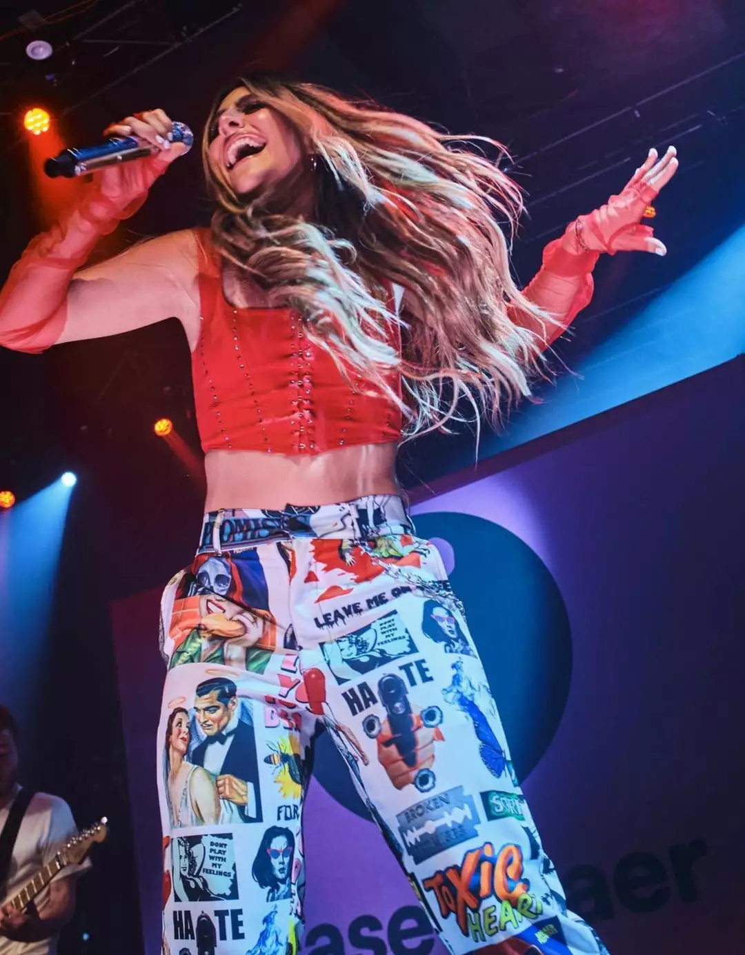 BROKEN PROMISES Commotion Print Skate Pant White Bottoms