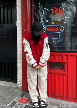 BROKEN PROMISES Graveyard Varsity Jacket Red Outerwear