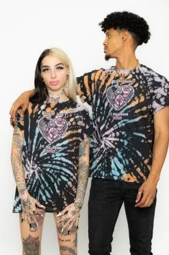 BROKEN PROMISES Shirts Let Me Down Rainbow Bleach Dye SSt