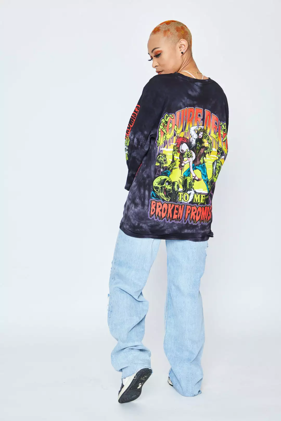 CASH Only Nightmare L/S Crystal Wash Black Shirts