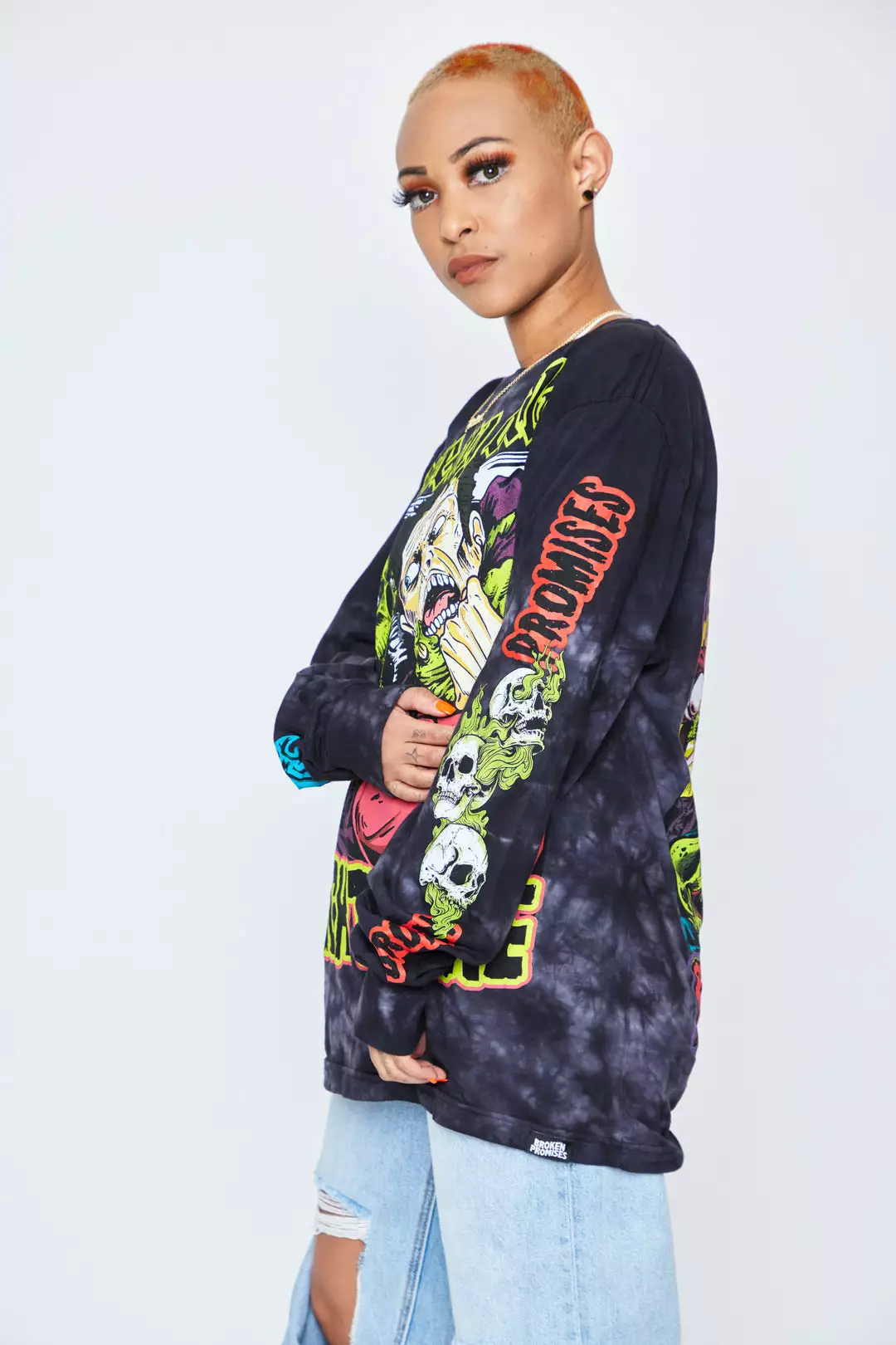 CASH Only Nightmare L/S Crystal Wash Black Shirts