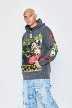 CASH Only Nightmare Hoodie Pigment Dye Charcoal