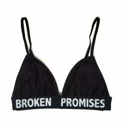 BROKEN PROMISES Lounge Black Cotton Triangle Bra