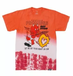 BROKEN PROMISES Shirts Chasing Fire Tie Dye SST Orange - BP X Hot Stuff