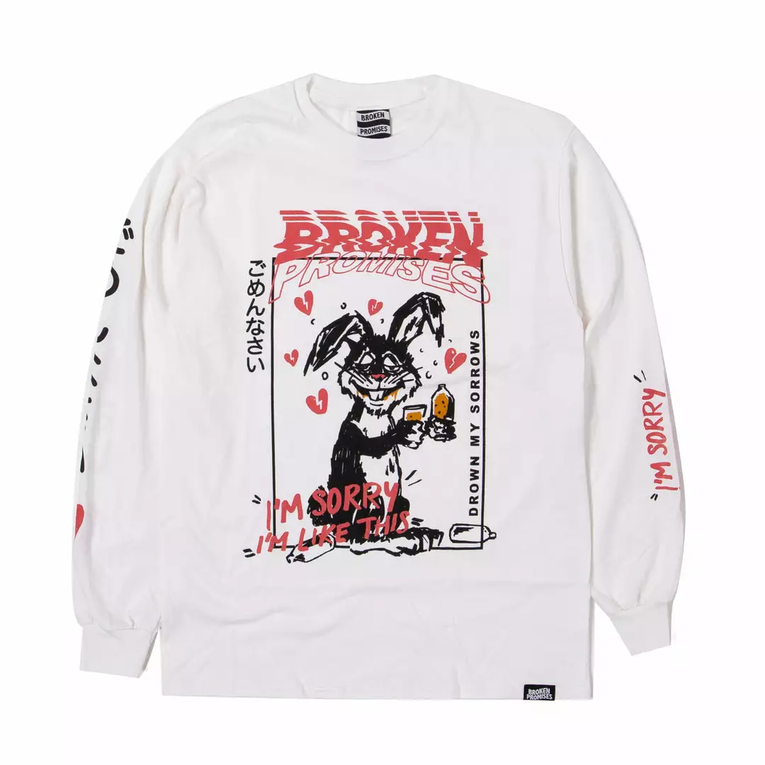 BROKEN PROMISES Shirts Drown My Sorrows L/S White