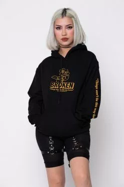 BROKEN PROMISES Evermore Hoodie Blk/Yellow