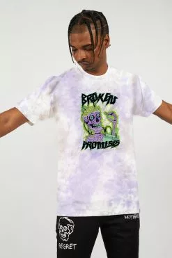 BROKEN PROMISES Shirts Fried Tie Dye Tee Lavender