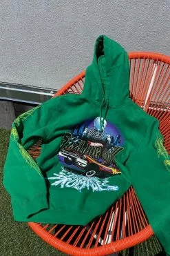 BROKEN PROMISES BP X Hot Wheels Feeling Low Hoodie Green