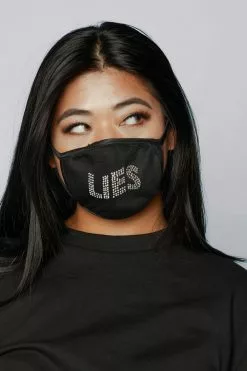 CASH Lies Rhinestone Face Covering