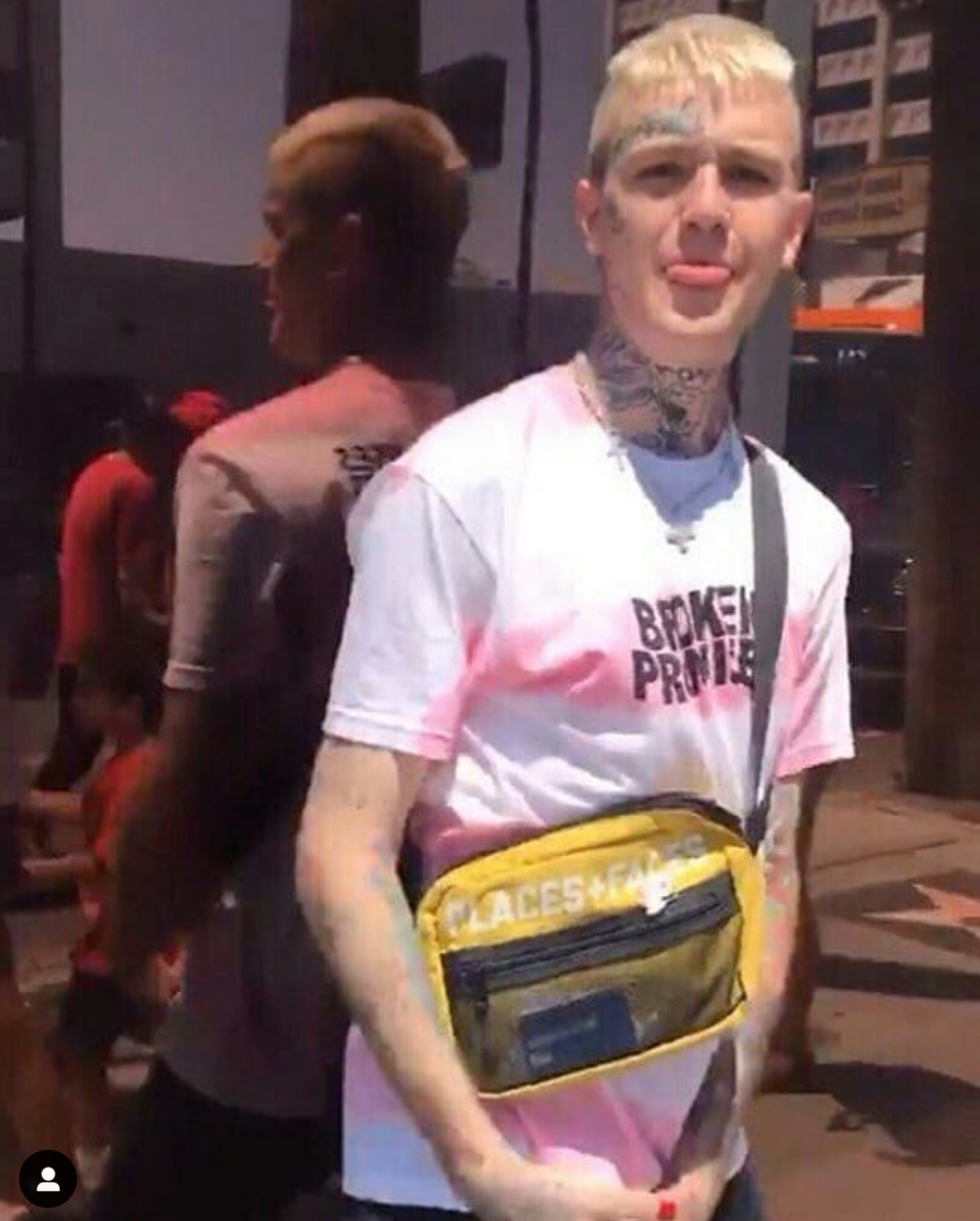 BROKEN PROMISES Star Shopping Tie Dye Tee Pink