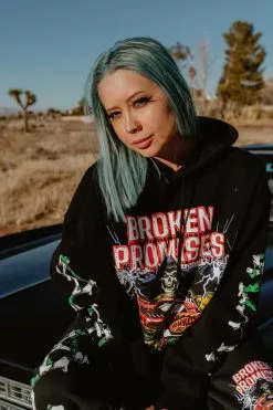 BROKEN PROMISES Hoodies BP X Hot Wheels Drive Me Crazy Hoodie Black