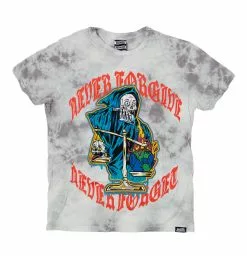 BROKEN PROMISES Never Forgive Grey Smoke Dye Tee